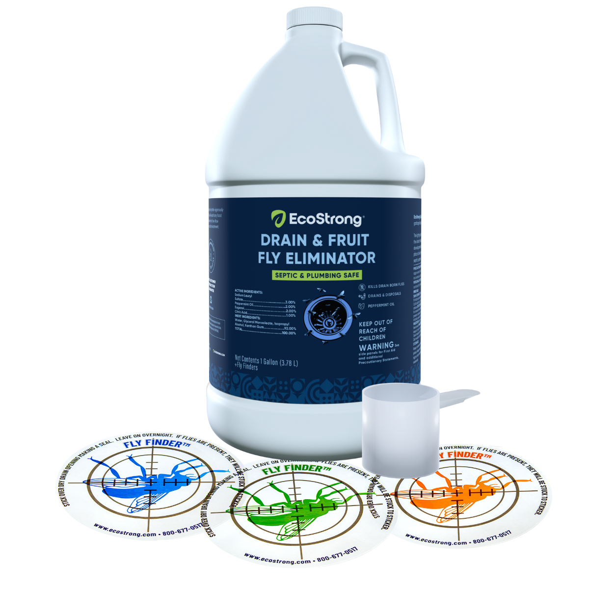 EcoStrong Drain and Fruit Fly Eliminator 1 Gallon #size_1-gallon-with-3-fly-finder-traps