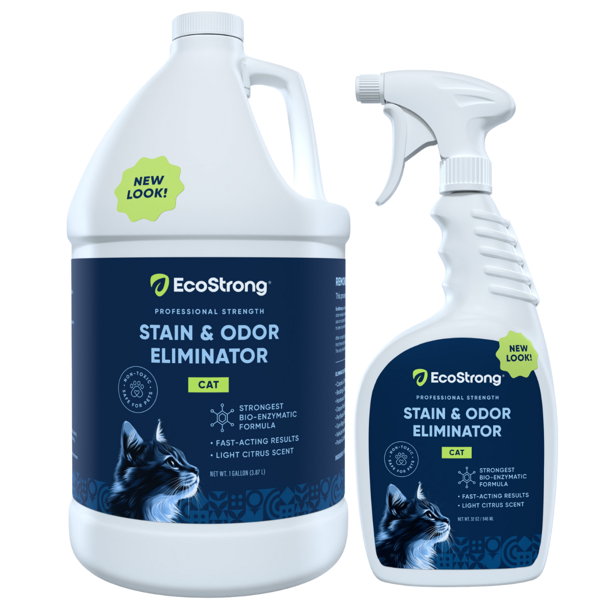 EcoStrong Cat Stain and Odor Remover Bundle 1 Gal 32 oz