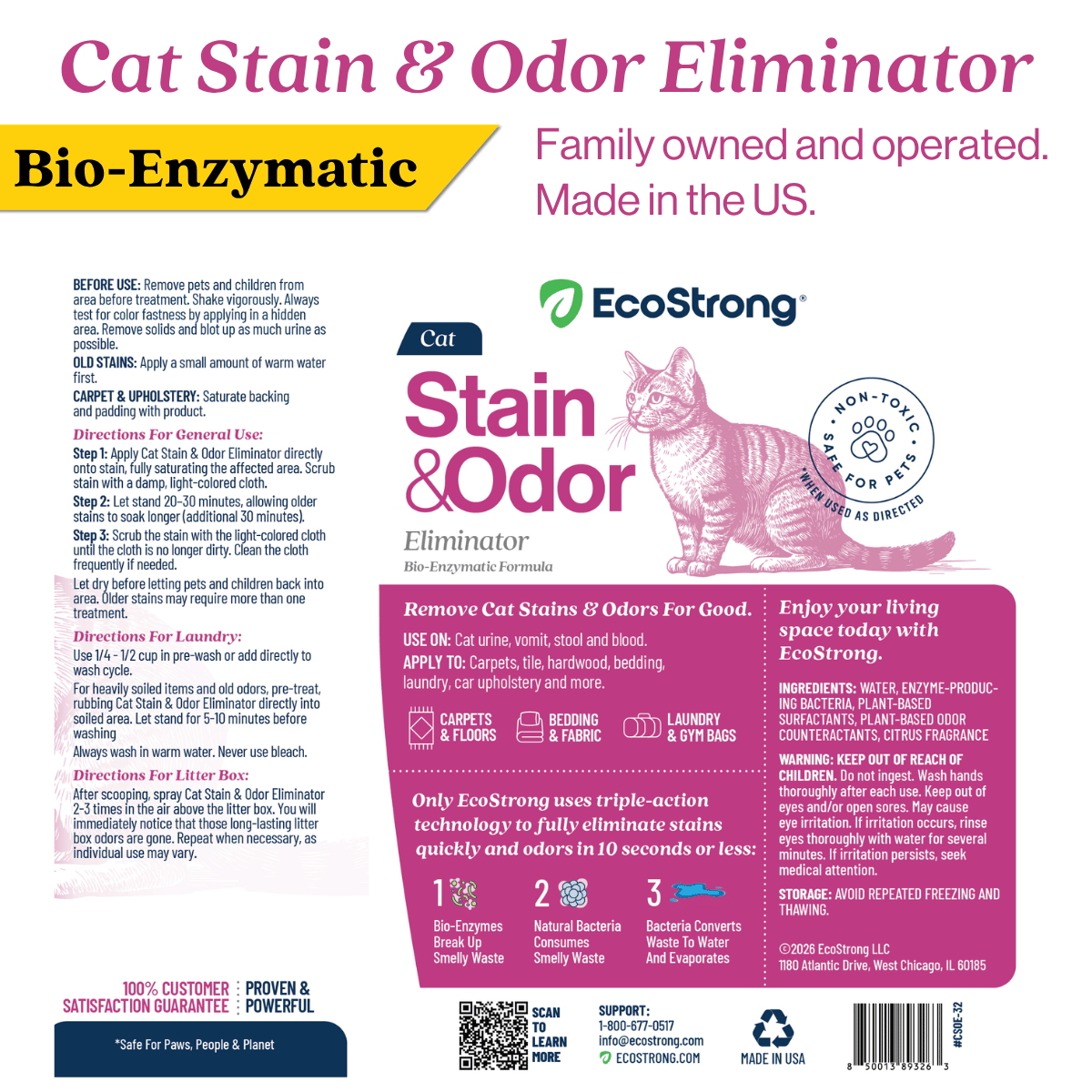 EcoStrong Cat Stain and Odor Eliminator 32 oz #size_32-oz-sprayer