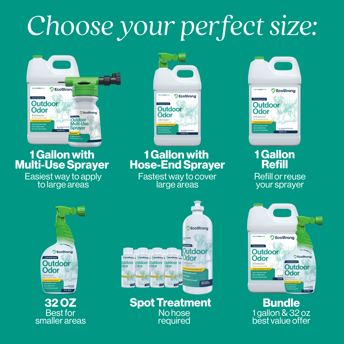 EcoStrong Outdoor Odor Eliminator 1 gallon and 32 oz sprayer #size_32-oz-sprayer-bottle-and-1-gallon-refill