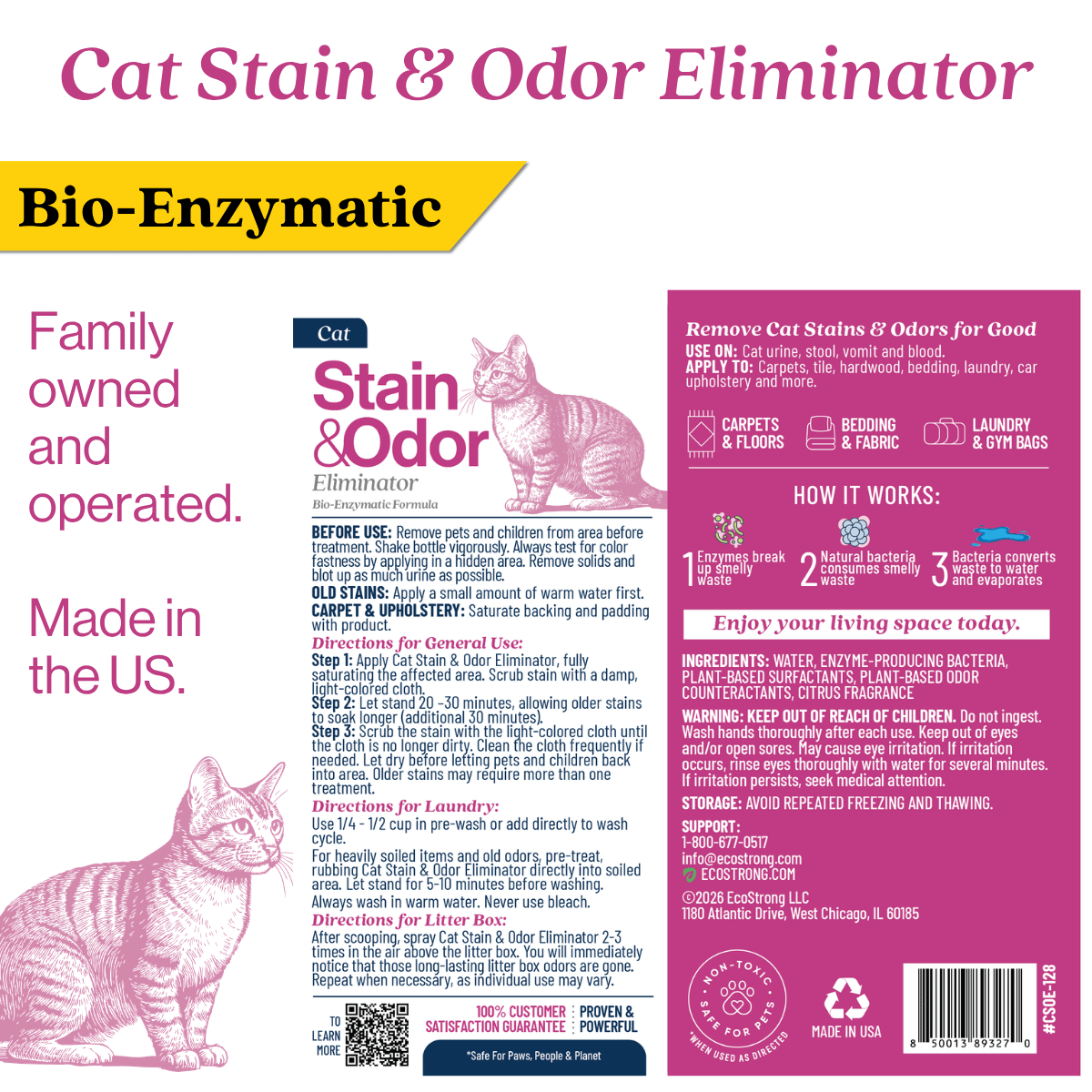 EcoStrong Cat Stain and Odor Eliminator 1 gallon #size_32-oz-sprayer-bottle-and-1-gallon-refill