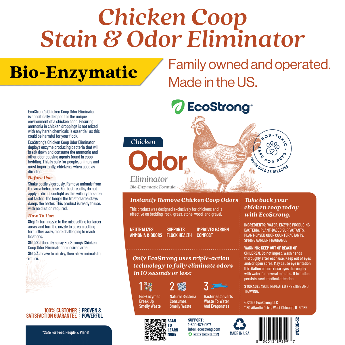 EcoStrong Chicken Coop Odor Eliminator 1 Gallon #size_32-oz-sprayer-bottle