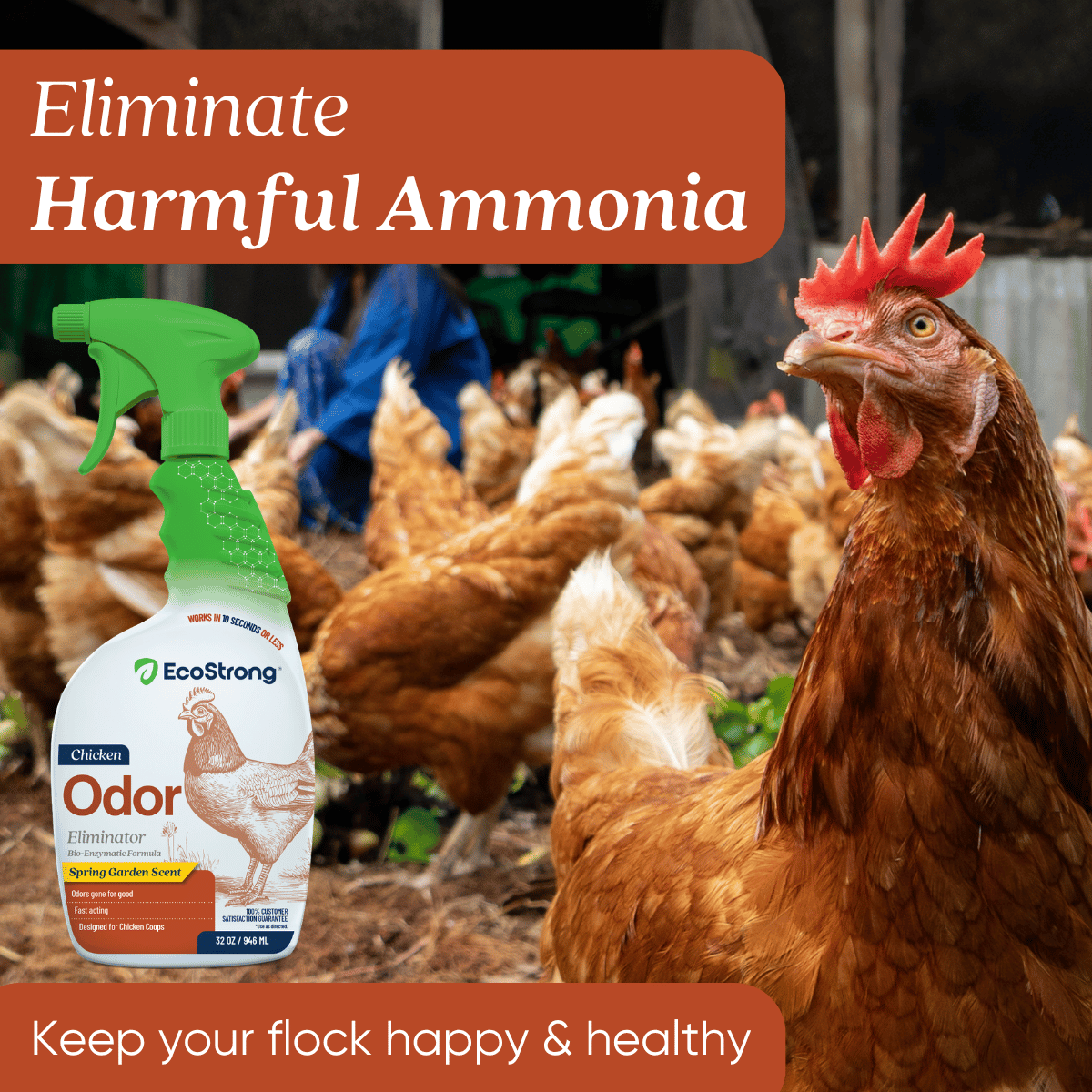 EcoStrong Chicken Coop Odor Eliminator 1 Gallon #size_32-oz-sprayer-bottle