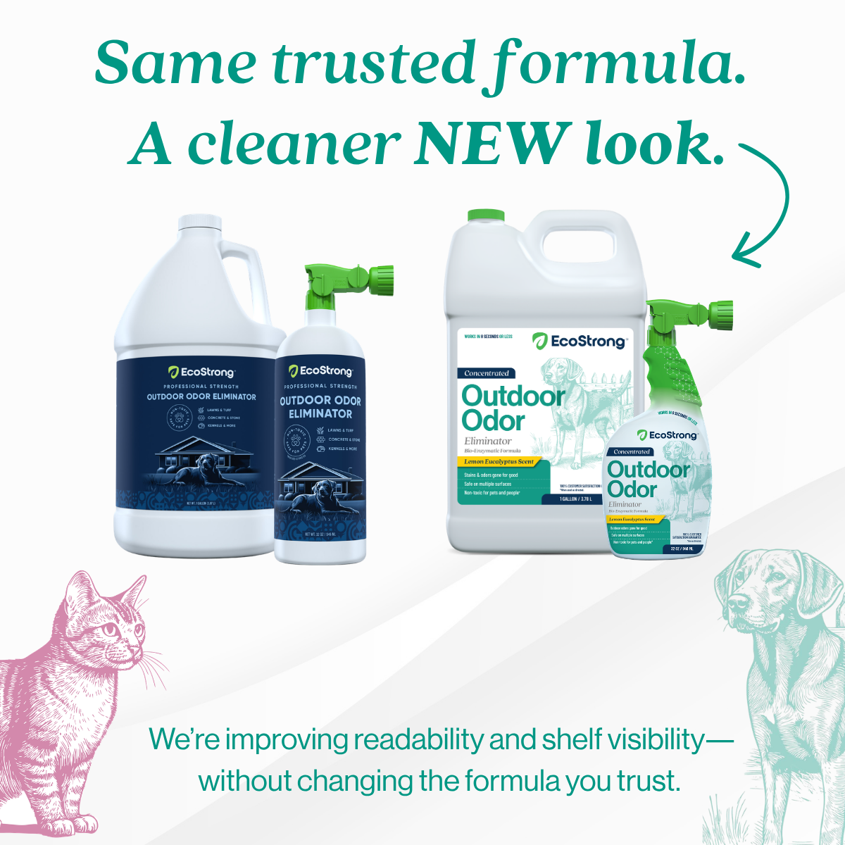 EcoStrong Outdoor Odor Eliminator 1 gallon and 32 oz sprayer #size_32-oz-sprayer-bottle-and-1-gallon-refill