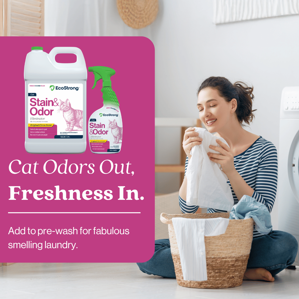 EcoStrong Cat Stain and Odor Eliminator 1 gallon #size_32-oz-sprayer-bottle-and-1-gallon-refill