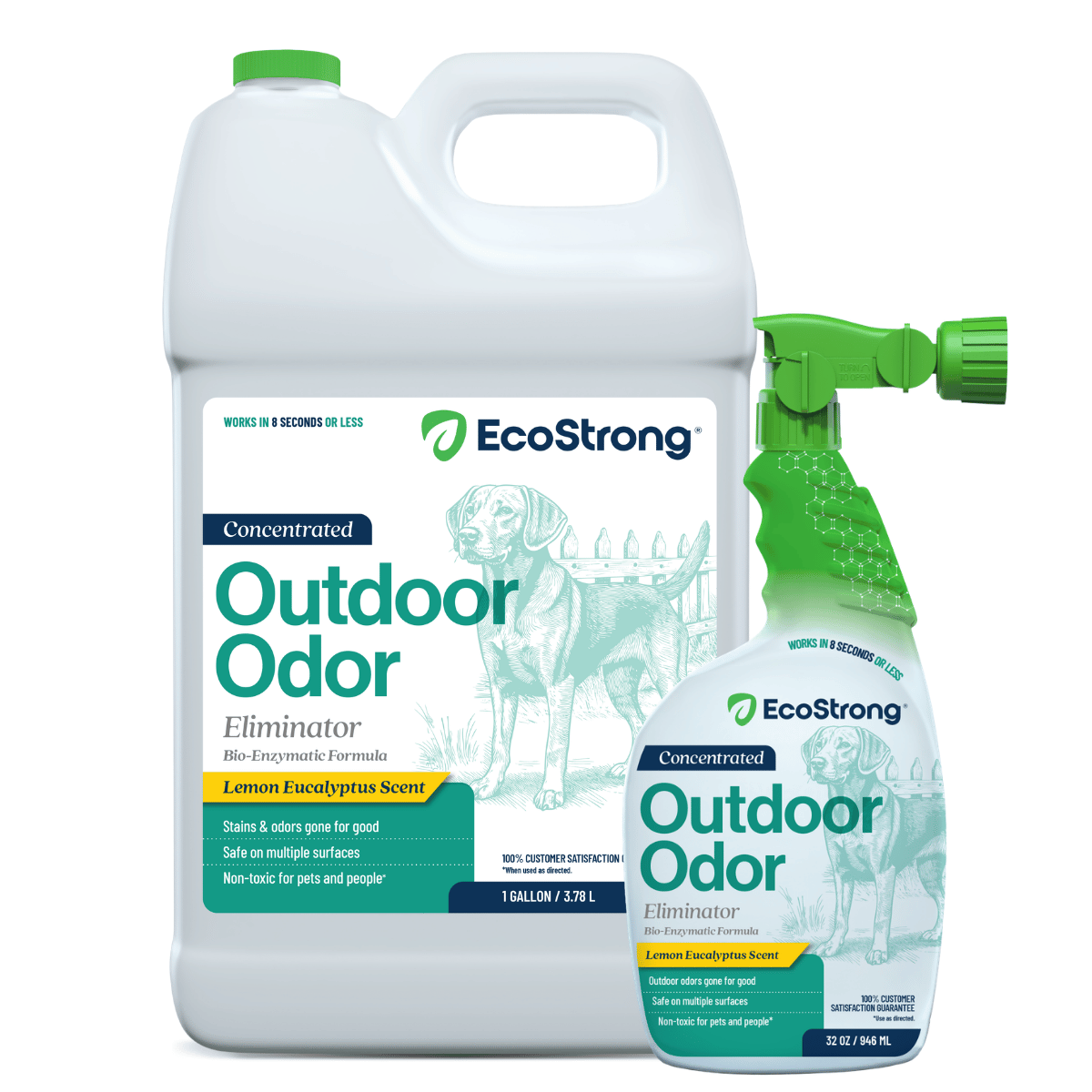 EcoStrong Outdoor Odor Eliminator 1 gallon and 32 oz sprayer #size_32-oz-sprayer-bottle-and-1-gallon-refill