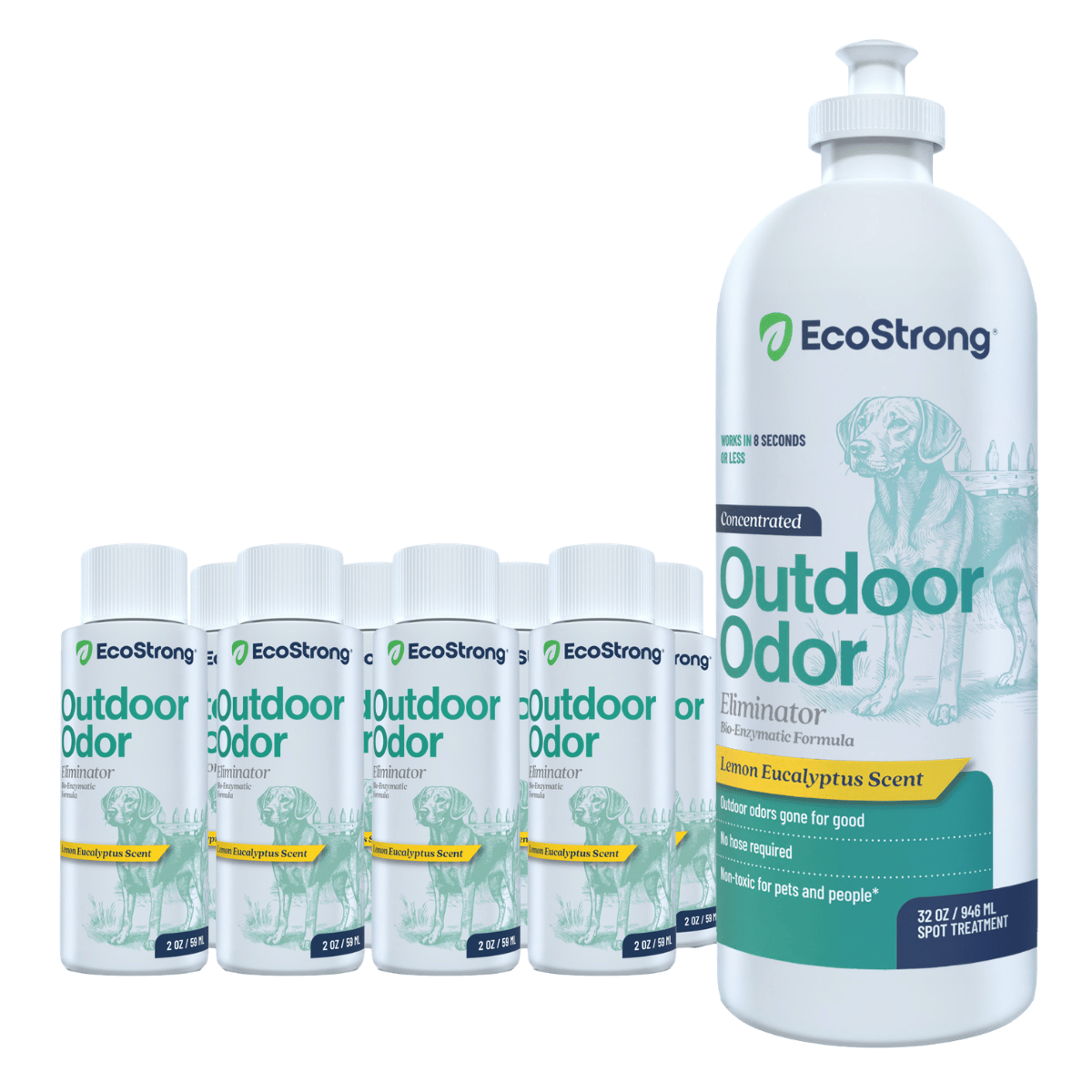 EcoStrong Outdoor Odor Eliminator Spot treatment #size_10-x-2-oz-shots-and-sprayer-bottle