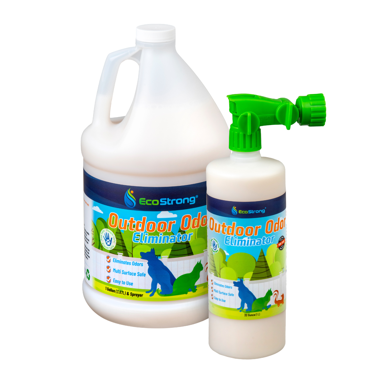 EcoStrong Outdoor Odor Eliminator 1 gallon and 32 oz sprayer #size_32-oz-sprayer-bottle-and-1-gallon-refill