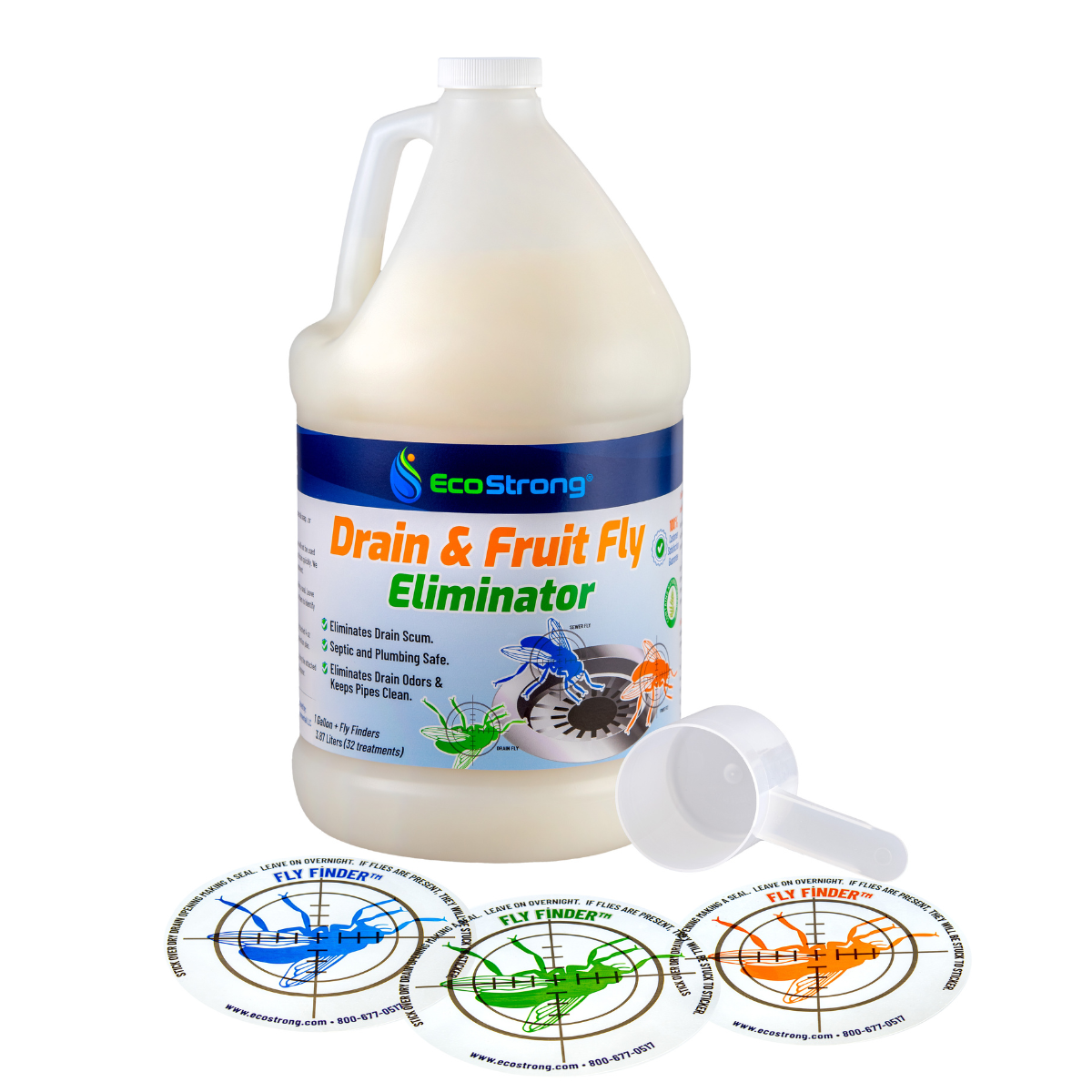 EcoStrong Drain and Fruit Fly Eliminator 1 Gallon #size_1-gallon-with-3-fly-finder-traps