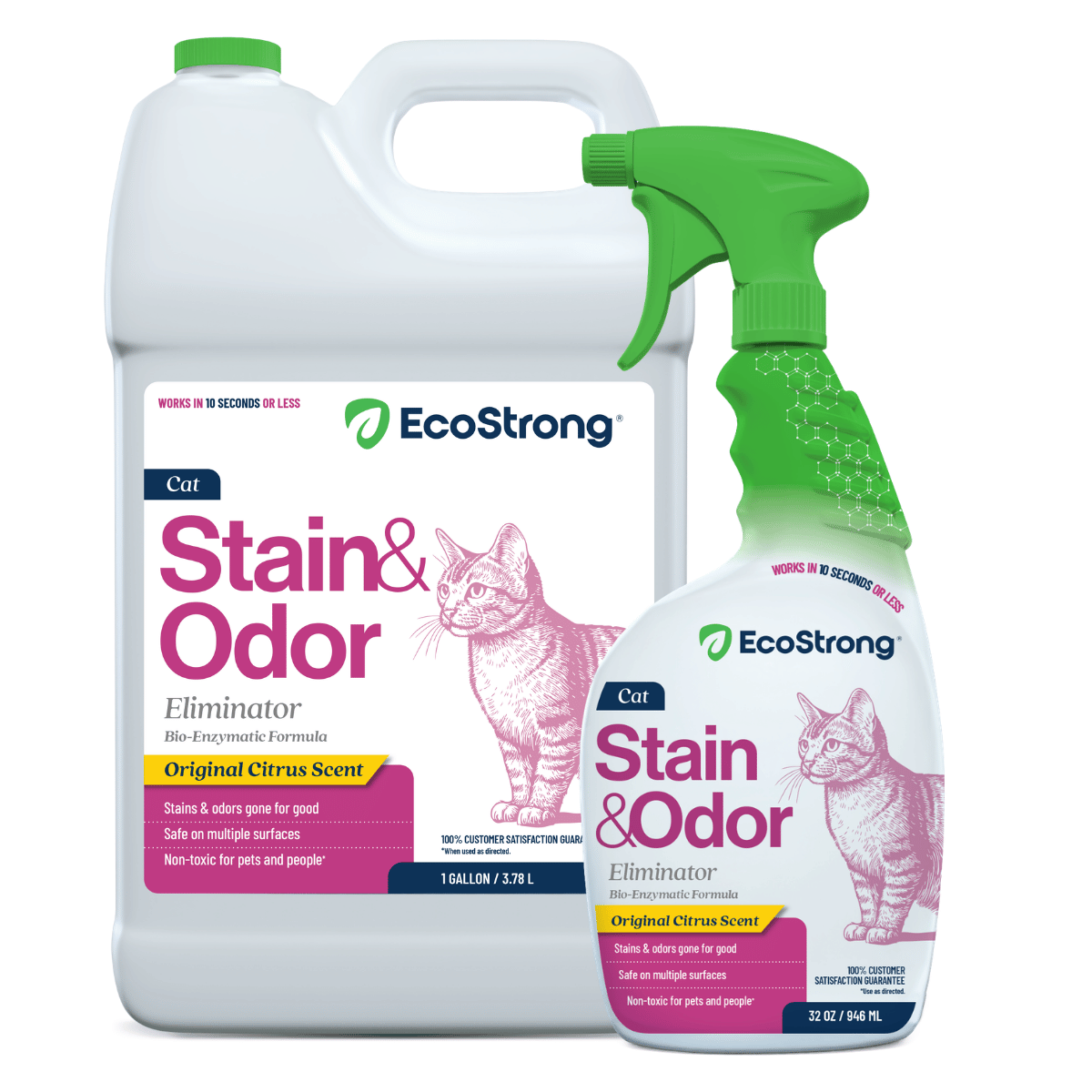 EcoStrong Cat Stain and Odor Eliminator 1 gallon #size_32-oz-sprayer-bottle-and-1-gallon-refill
