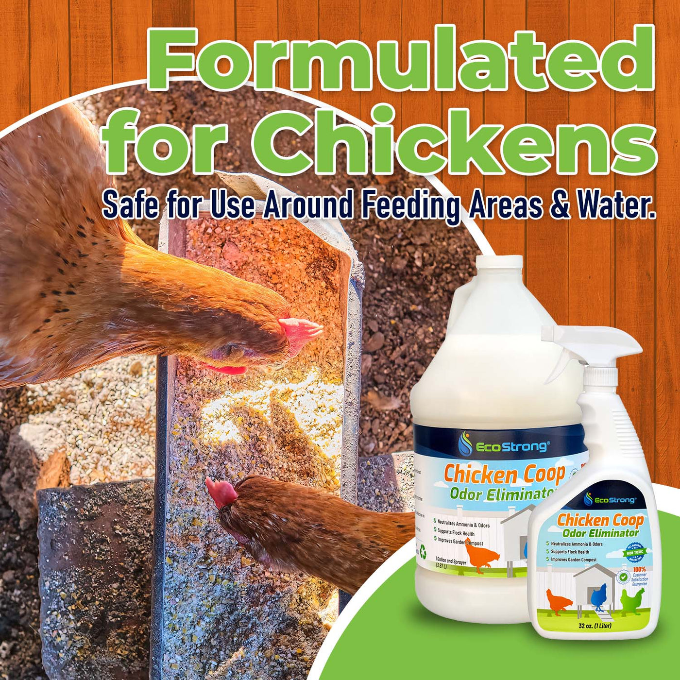EcoStrong Chicken Coop Odor Eliminator 1 Gallon #size_1-gallon-jug