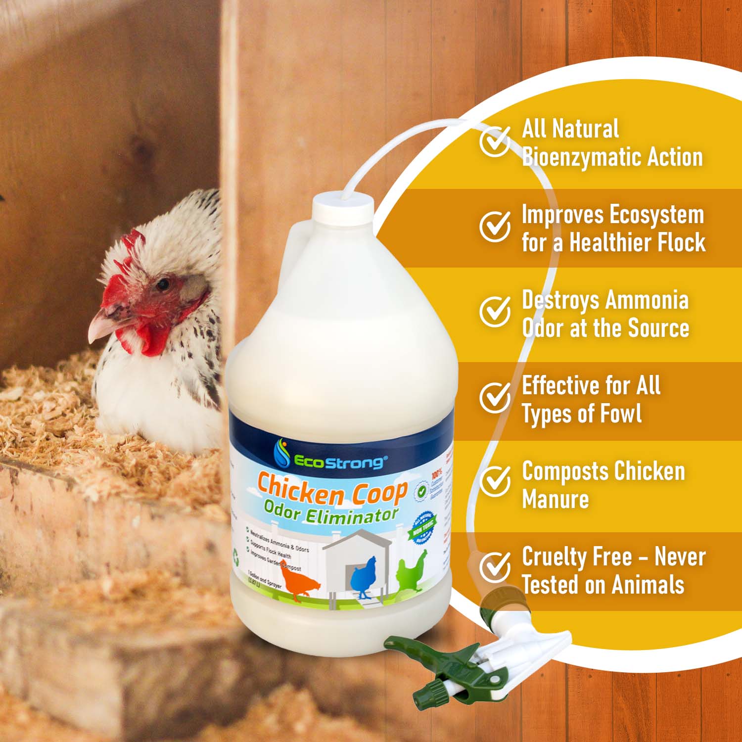 Chicken Cleaner Chicken Coop Odor Eliminator – EcoStrong