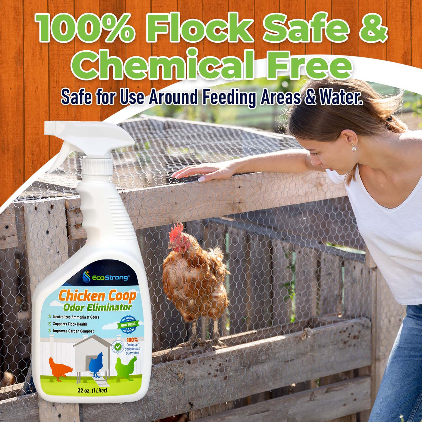 EcoStrong Chicken Coop Odor Eliminator 32 oz #size_32-oz-sprayer-bottle